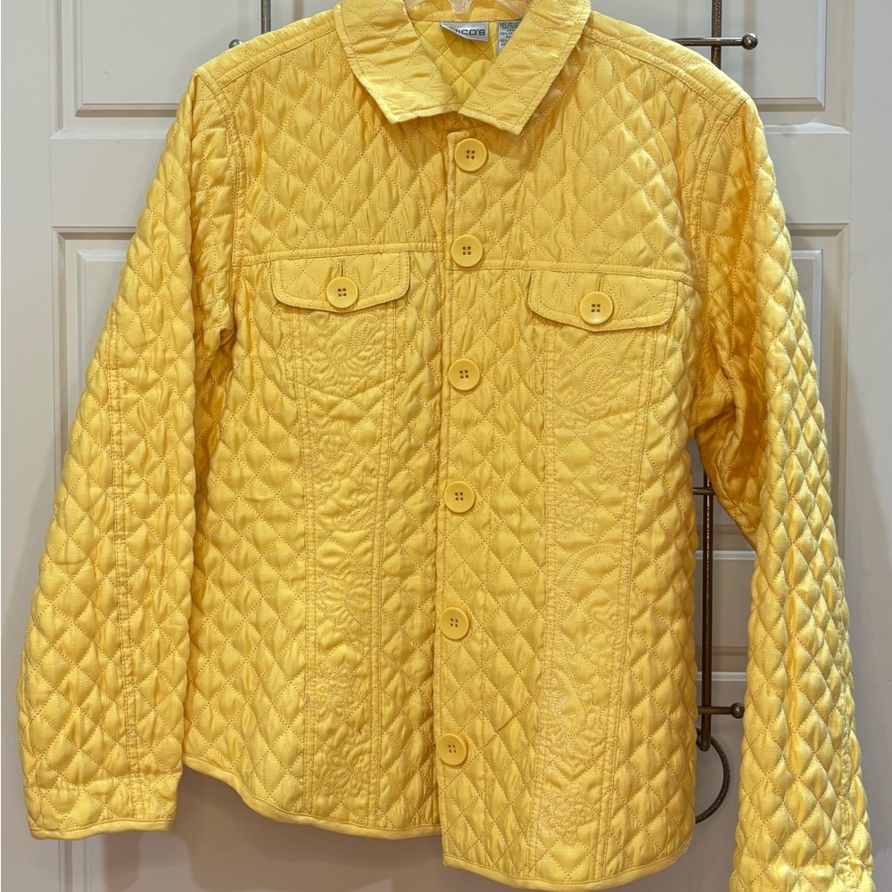 Chico's Yellow Quilted Jacket